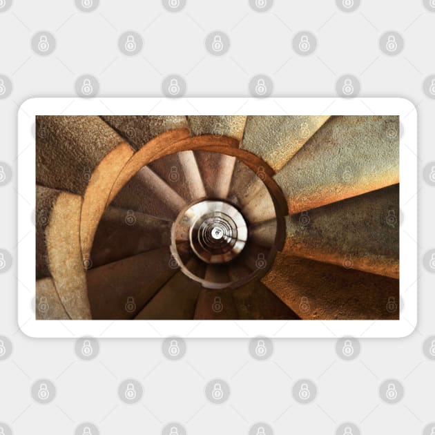 Symmetric Spiral Staircase Coloured Photography Magnet by SLGA Designs